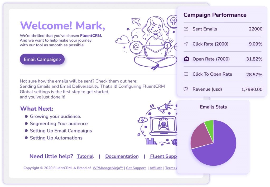 email campaign management fluentcrm