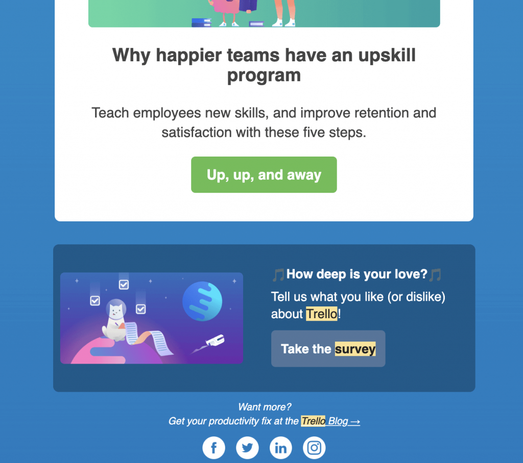 trello's customer feedback email