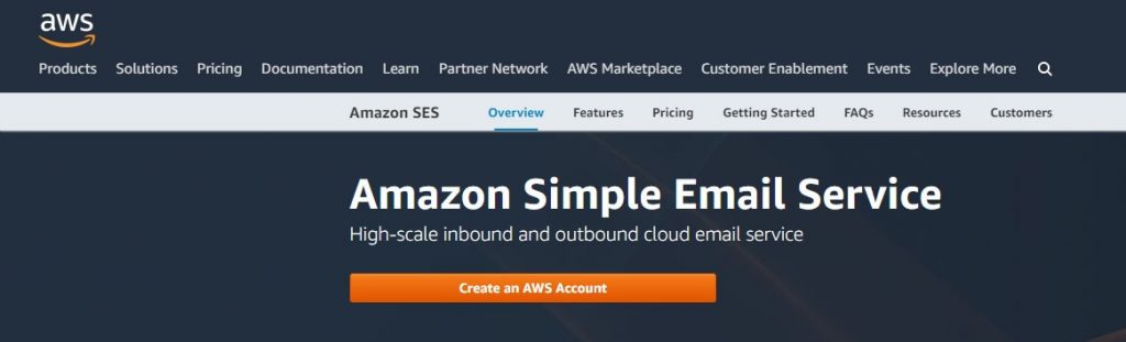 Amazon SES transactional email service