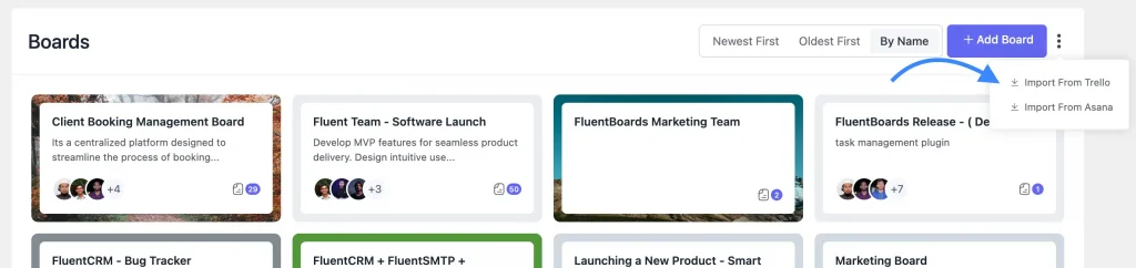 FluentBoards - Data Migration (Trello, Asana)