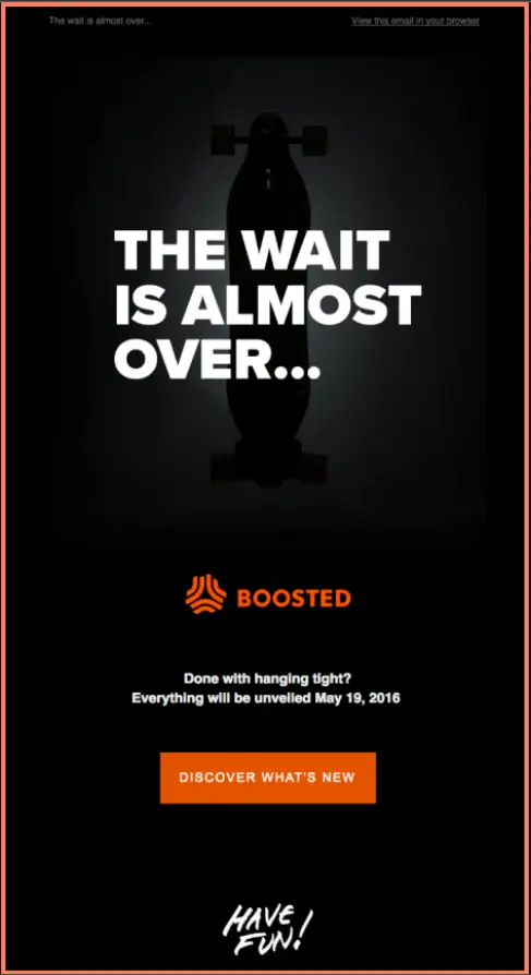boosted new feature teaser email