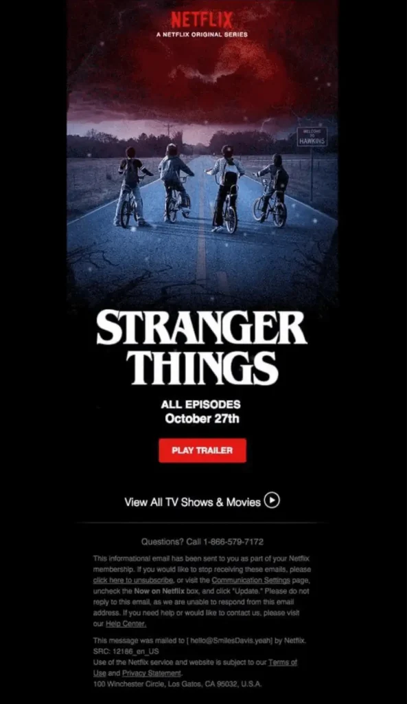 netflix new series launch email 