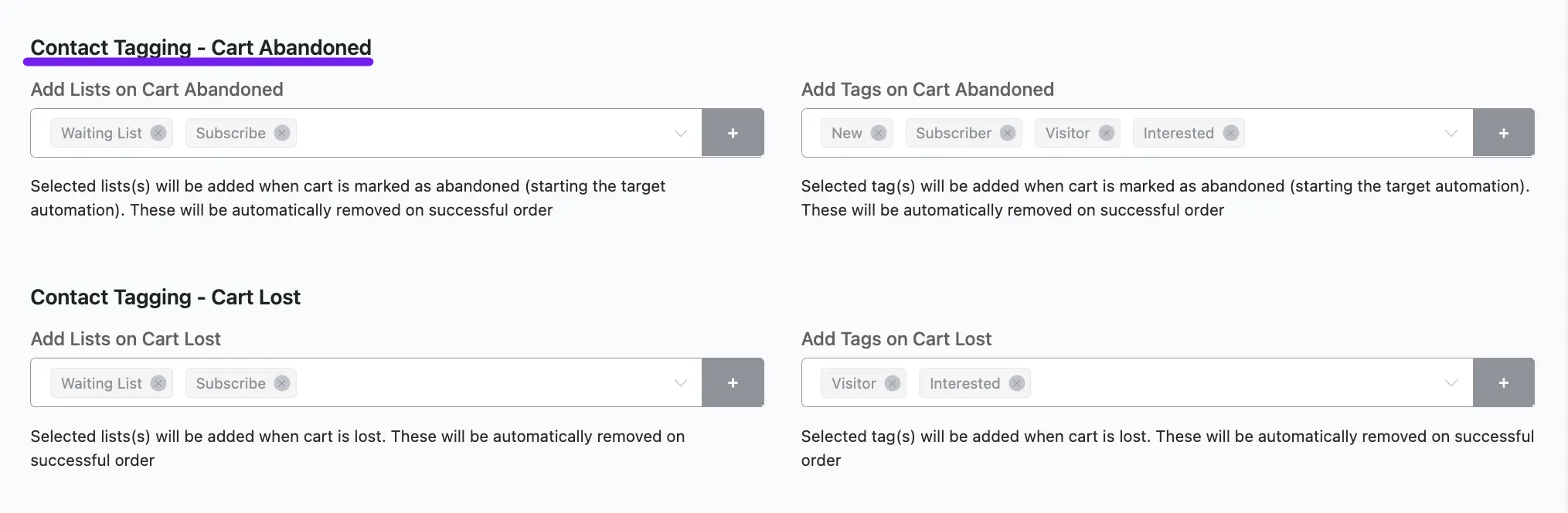 abandon cart settings fluentcrm 6