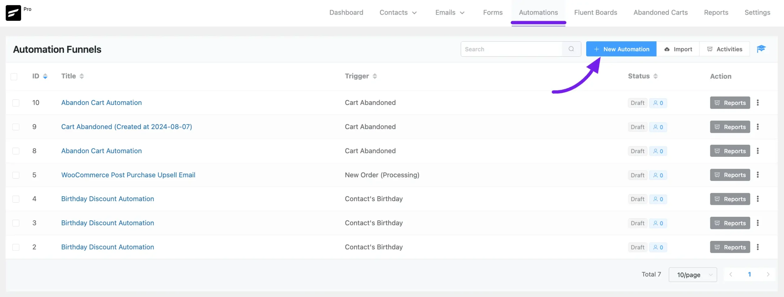 automation funnels fluentcrm abandon 1