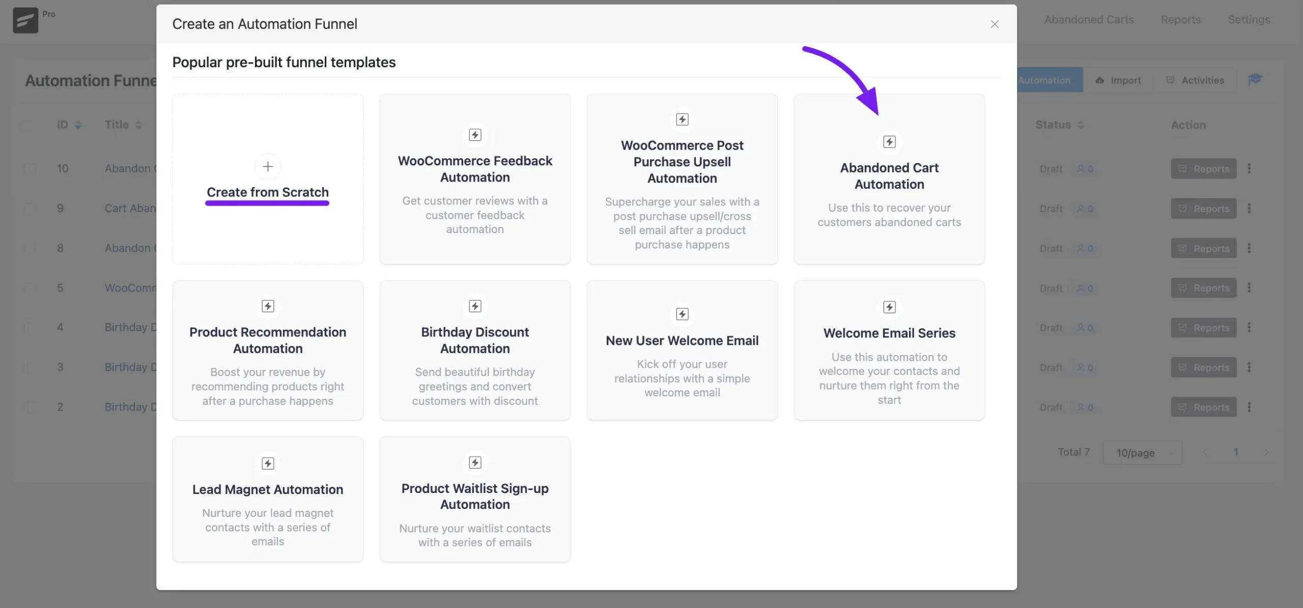 automation funnels fluentcrm abandon 2