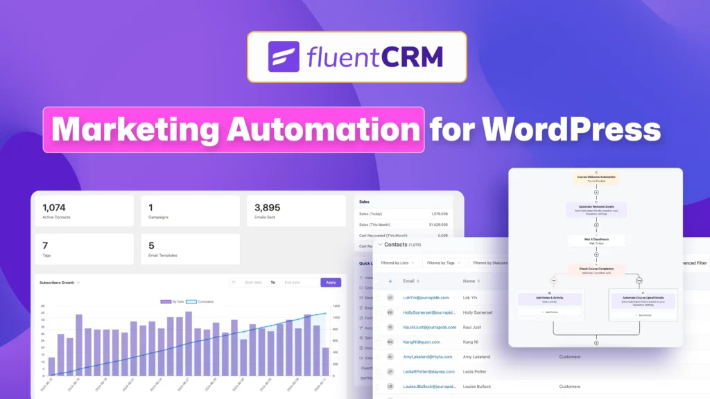 FluentCRM marketing automation for wordpress