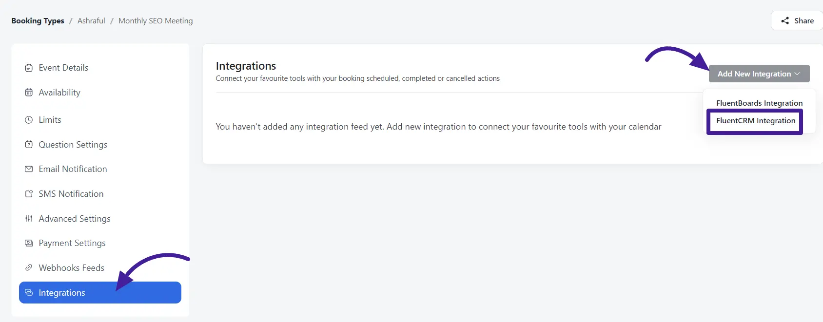 add fluentcrm integration