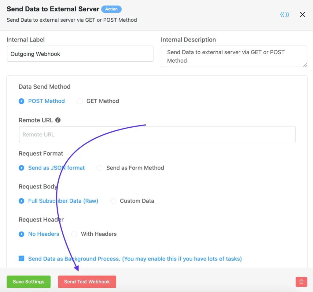 Send Test Webhook 