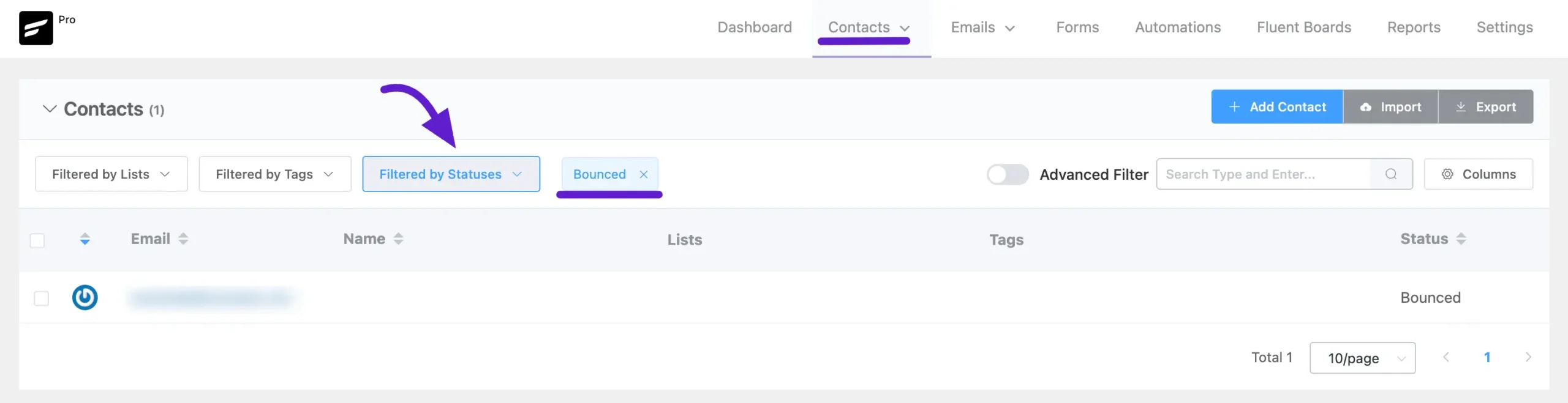 fluent crm brevo contacts