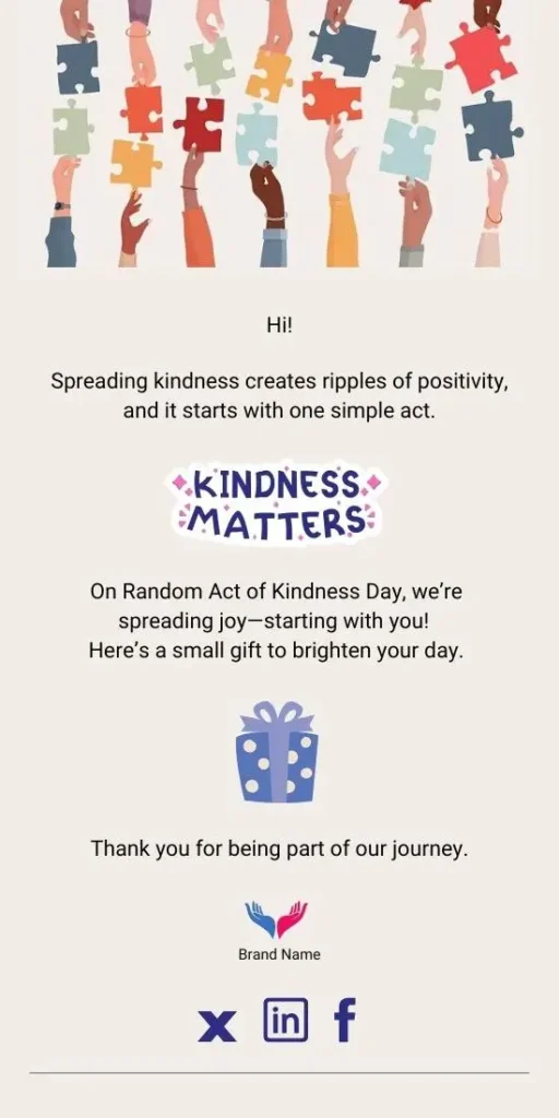 February Newsletter Ideas- A random act of kindness Day