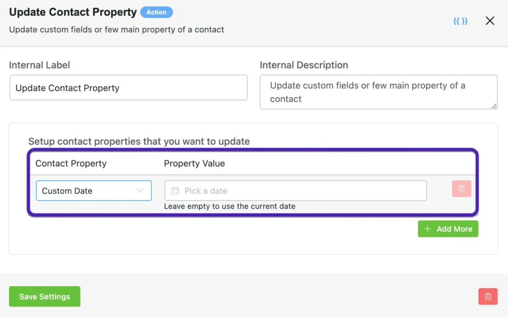 update date fluentcrm contacts