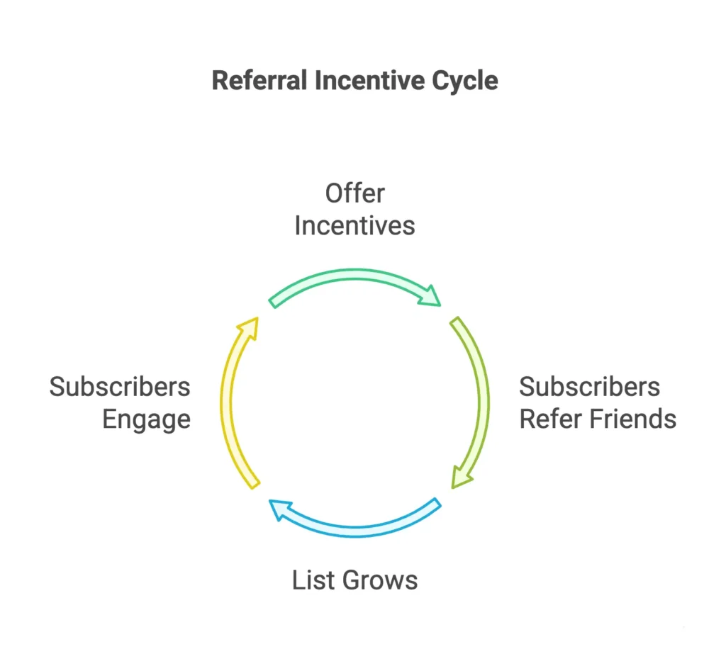 email list building strategies referral incentive
