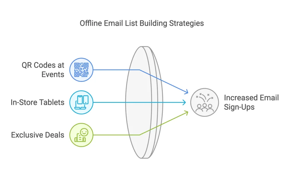 email list building strategies (capture email offline)