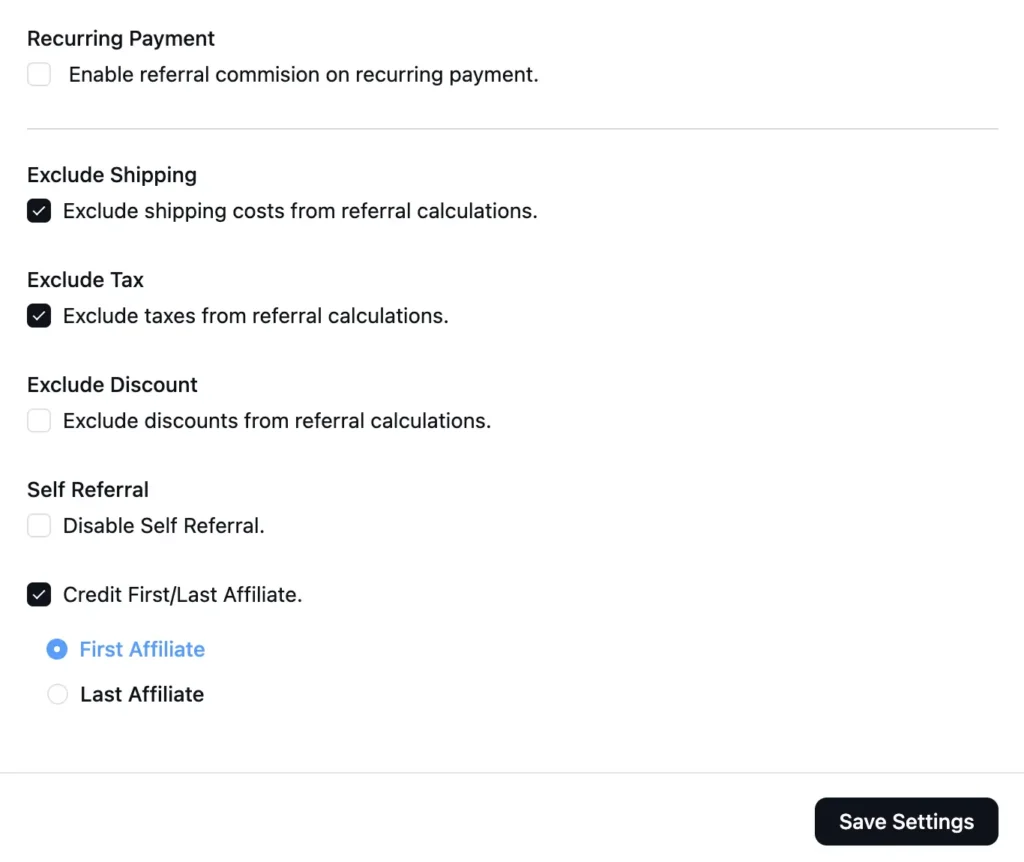 affiliate conditions