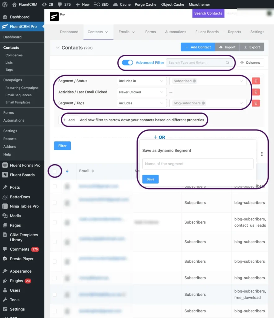 clean email list with fluentcrm: Advanced Tag