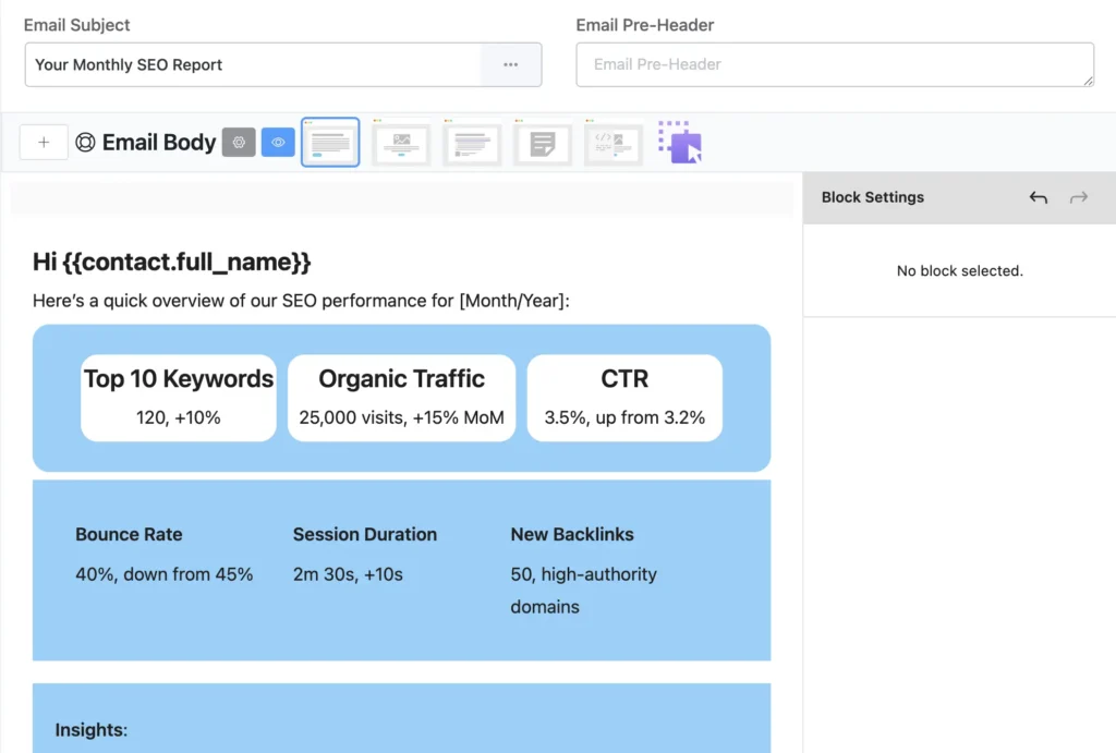 email seo reporting
