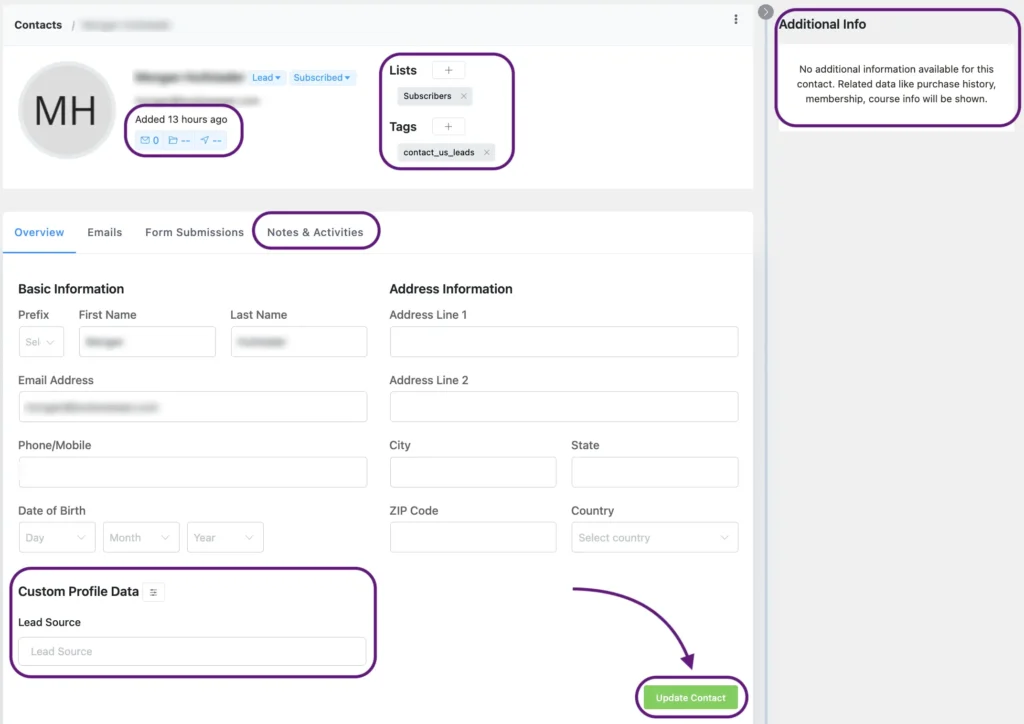 individual profile tracking for cross-selling