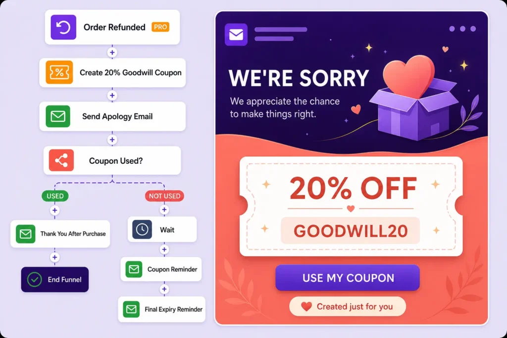 refund goodwill coupon automation