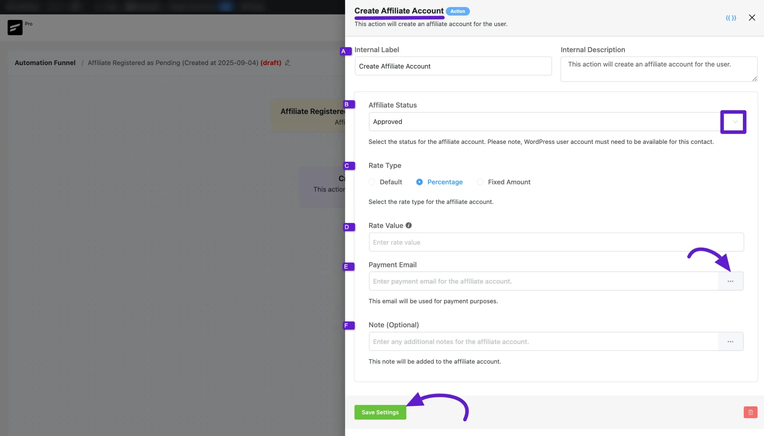 create affiliate account actions 05