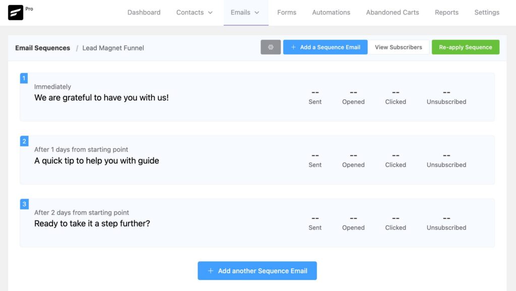 lead nurturing email sequence