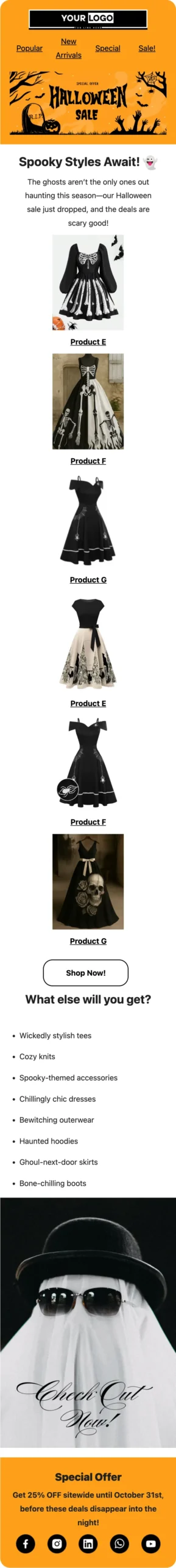 halloween sales email mobile