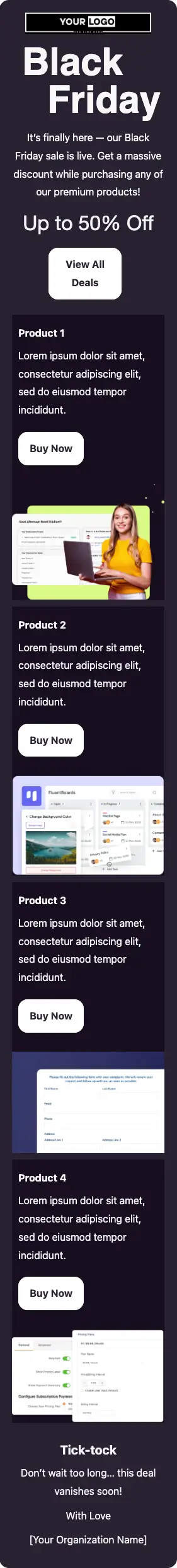 black friday sale email mobile