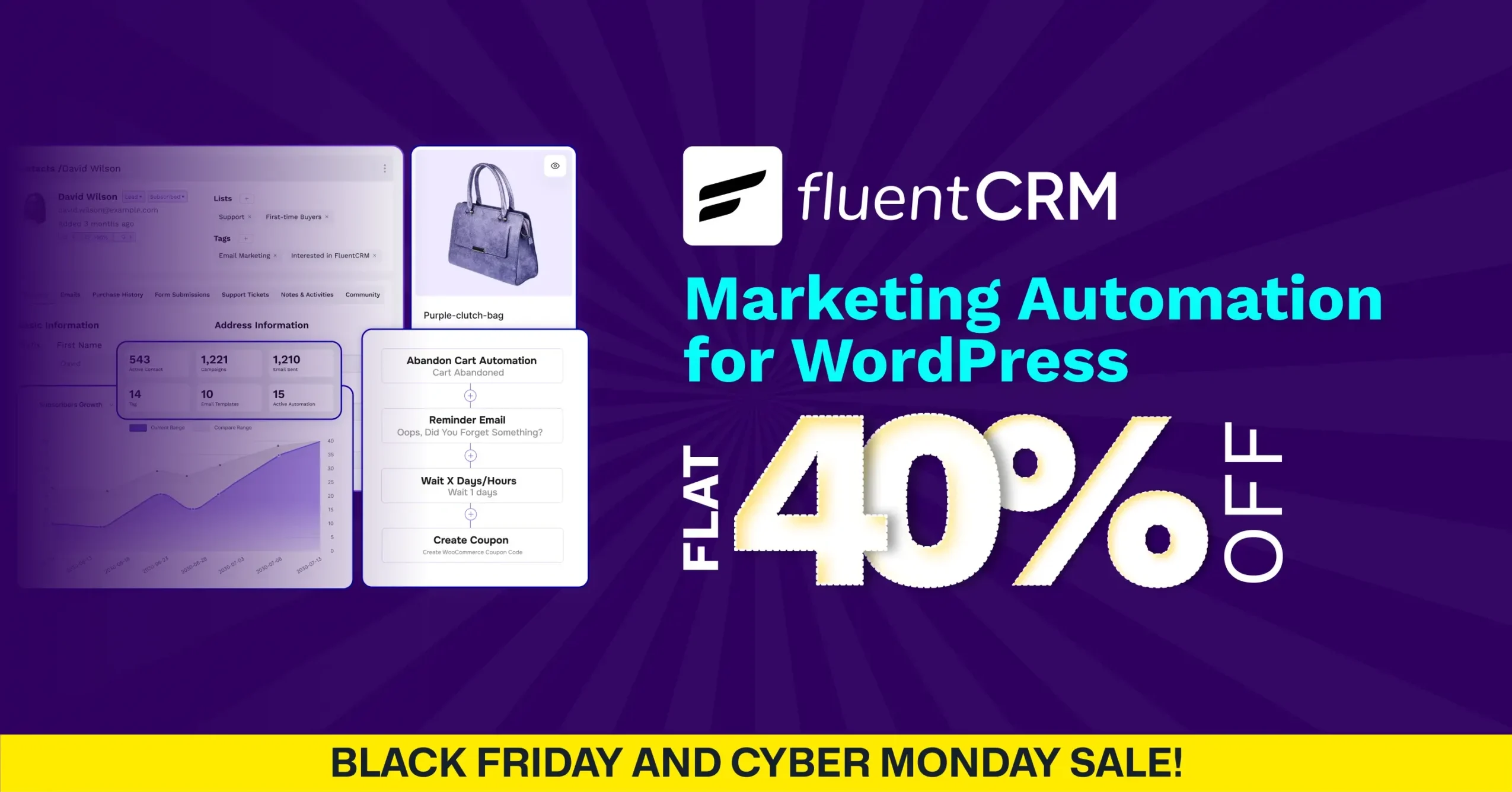 fluentcrm black firday and cyber monday sale anner
