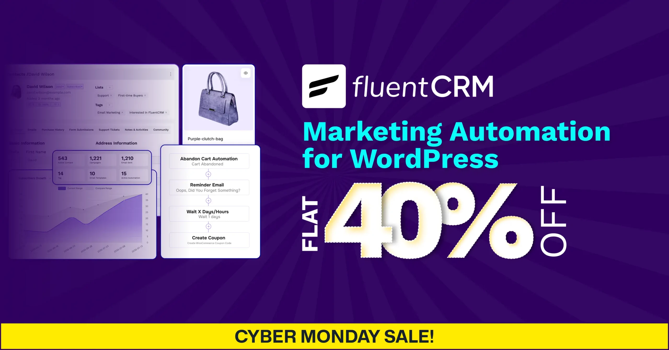 fluentcrm cyber monday sale banner