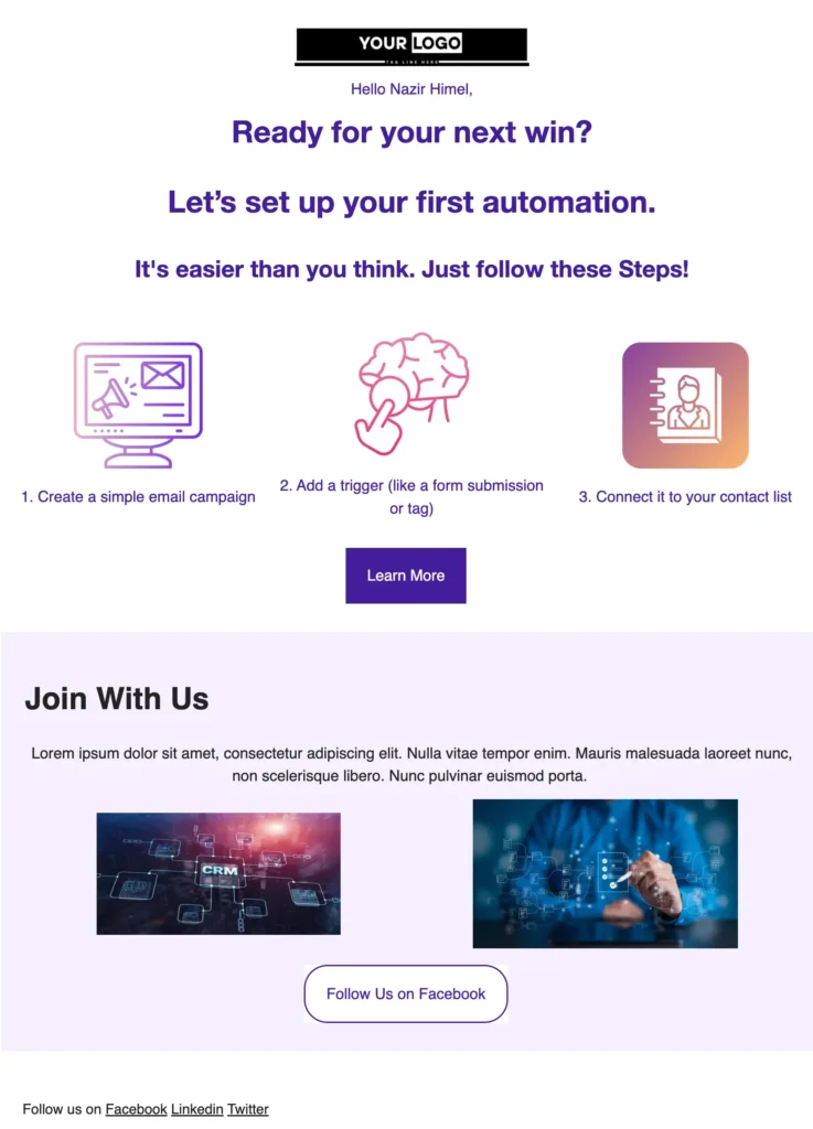 product activation onboarding email example