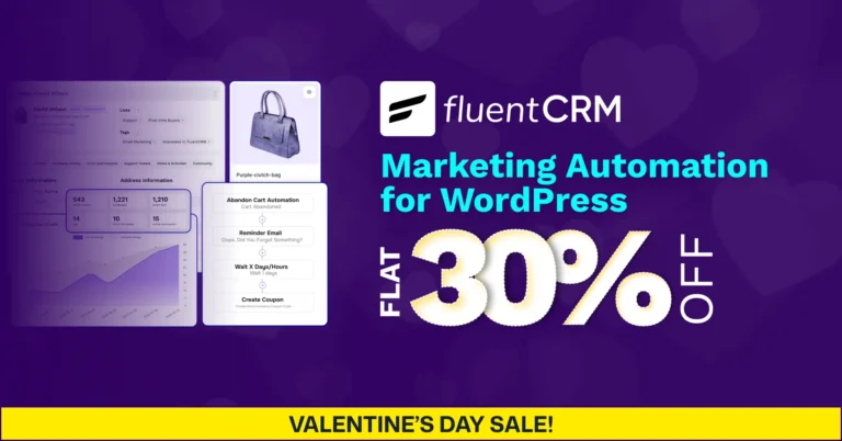 fluentcrm valentines deal 30% off