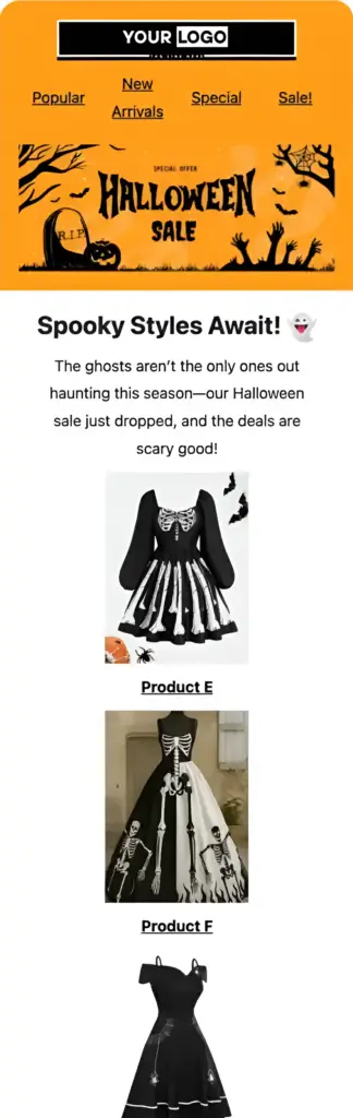 mobile first halloween email design
