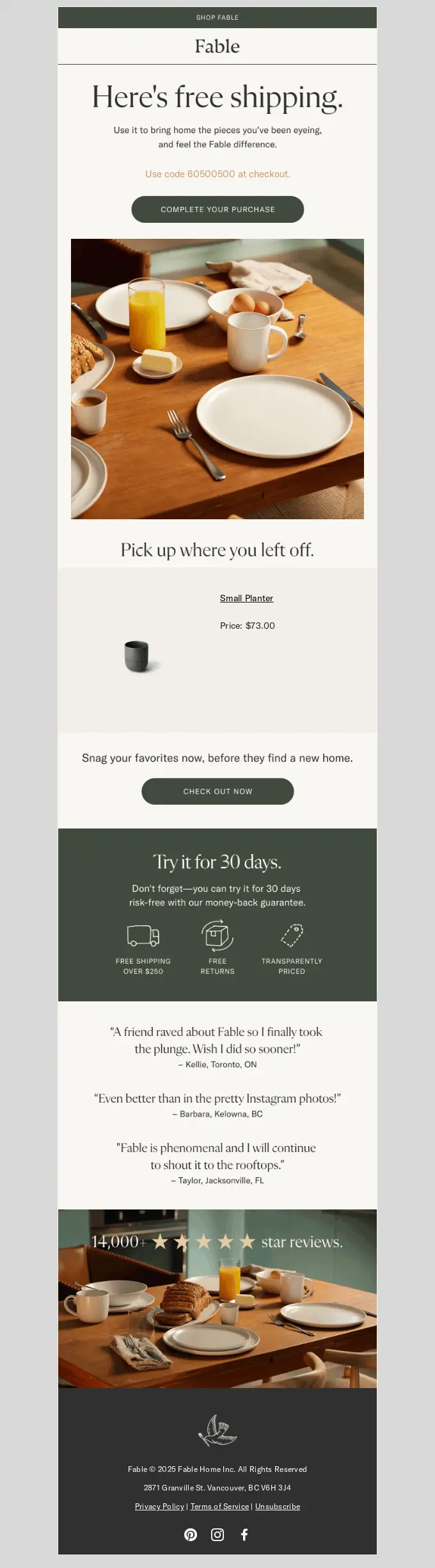 incentive based browse abandonment email