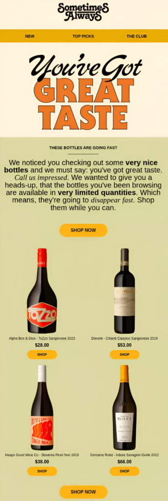 soft check in browse abandon email