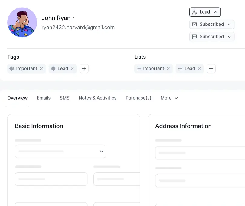 360° contact overview 121