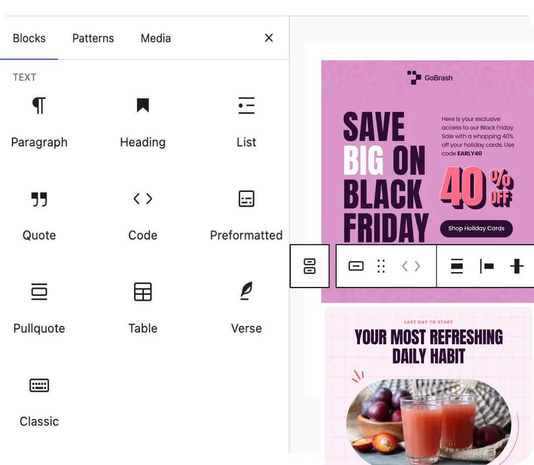 build with wordpress blocks fcrm