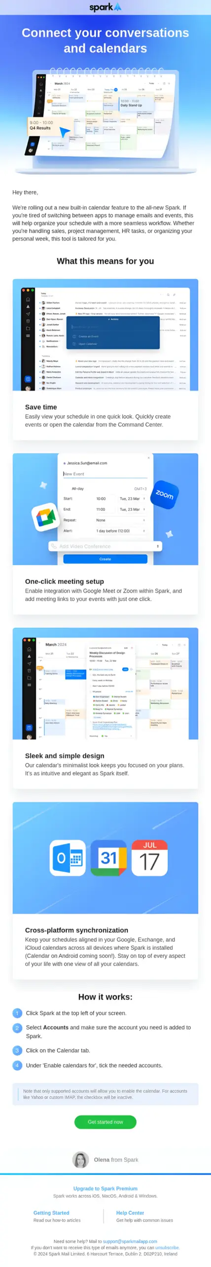 calendar based email