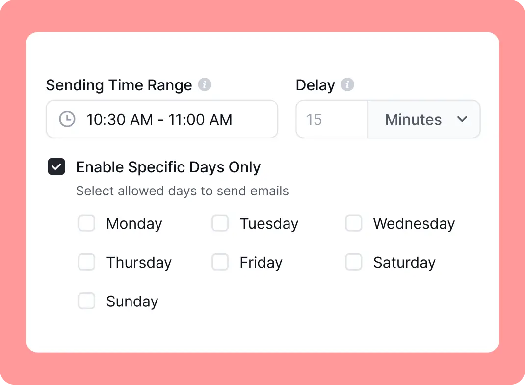 control when each email goes out