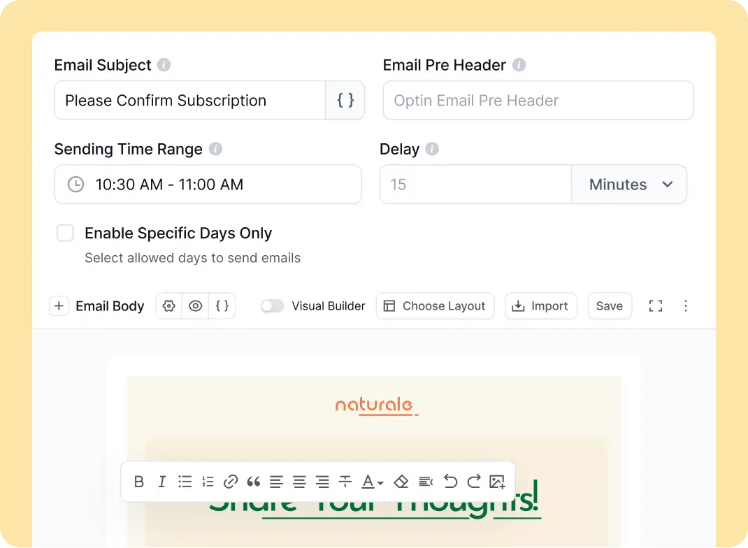 create your sequence email in minutes