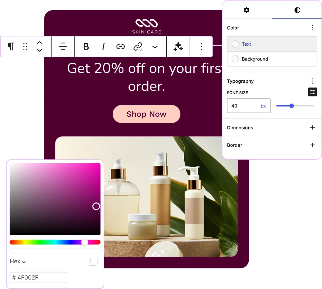 email design that feels easy, flexible & coding free! fcrm