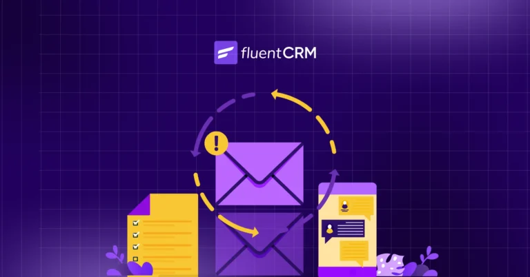 FluentCRM email automation workflow with checklist and mobile messages.
