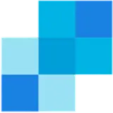 Abstract blue squares arranged in a geometric pattern.