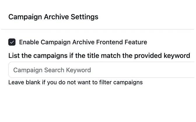 turn on the archive feature fcrm