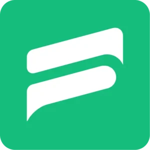 Flipboard logo featuring a white stylized F on green background.