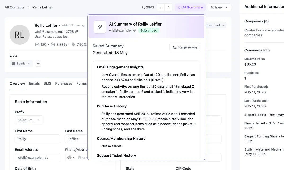 ai contact summaries