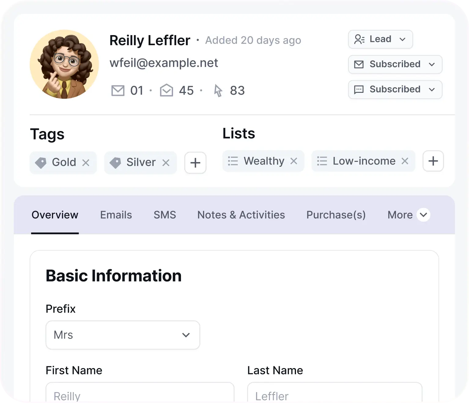 crm contact overview