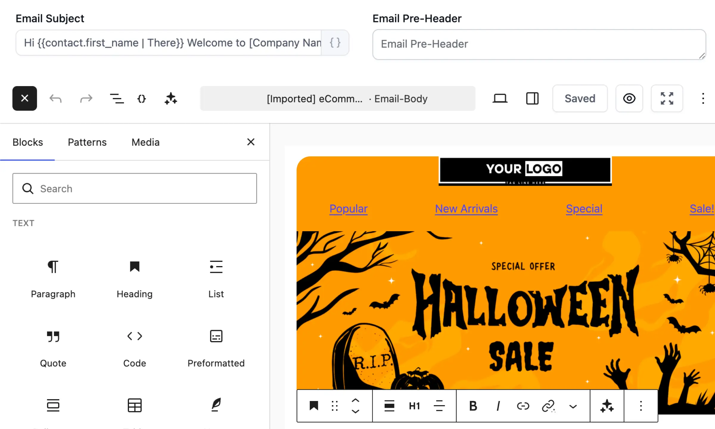 email builder new