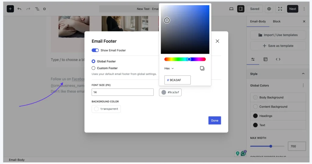 new email footer