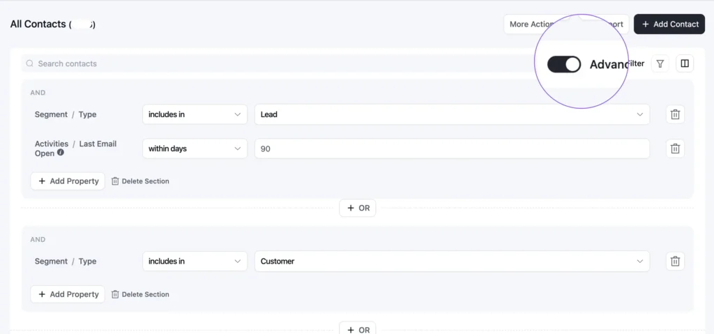 Organize Contacts in FluentCRM_Advanced Filter