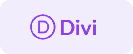 Divi logo and text on a light purple background.