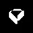 Stylized white geometric shield icon on black background.